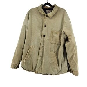 Territory Ahead Mens Corduroy Distressed Chore Jacket Workwear Size L
